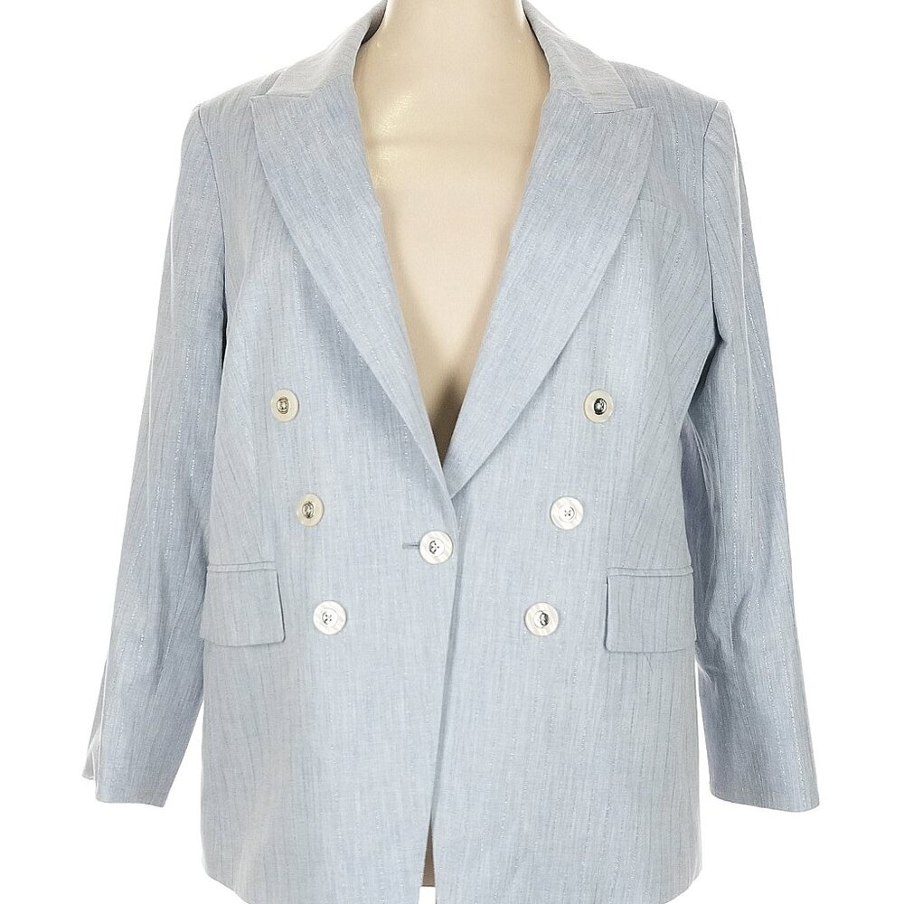 Veronica Beard light blue Double Breasted Dickey Blazer Size: 20